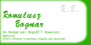 romulusz bognar business card